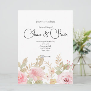 Elegant Floral Wedding Personalised Invitation