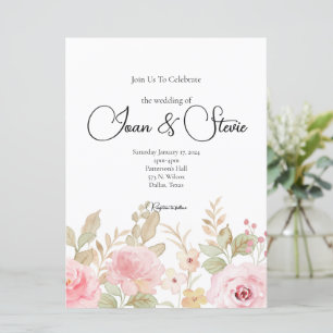Elegant Floral Wedding Personalised Invitation