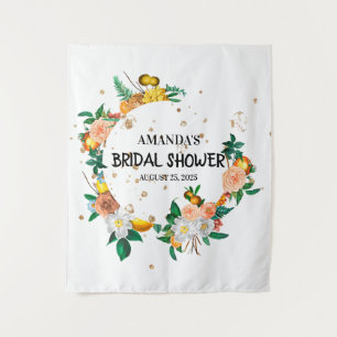 Elegant Floral Wedding Photo Booth Backdrop Tapestry