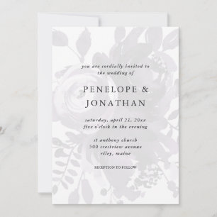 Elegant Floral Wedding Photo Invitation