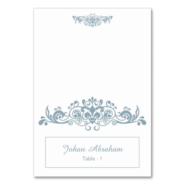 Elegant Floral Wedding Place Card (Front)
