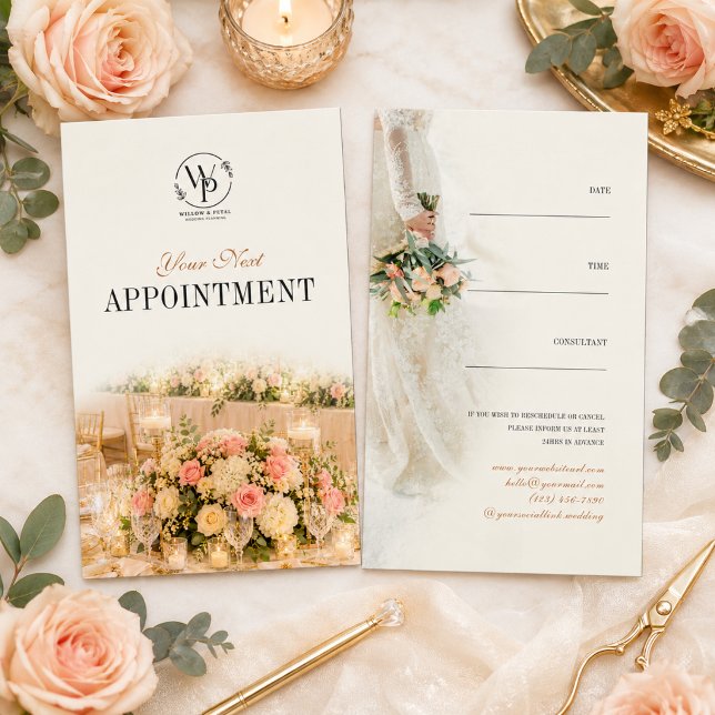 Elegant Floral Wedding Planner Appointment Card (Creator Uploaded)