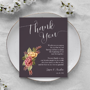 Elegant Floral Wedding Plate Thank You