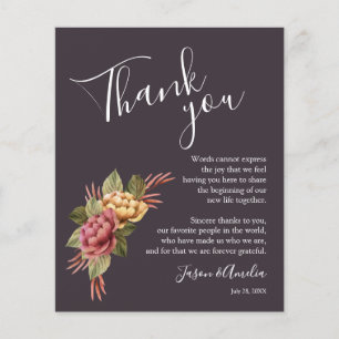 Elegant Floral Wedding Plate Thank You Flyer