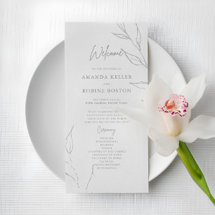 Elegant Floral Wedding Program