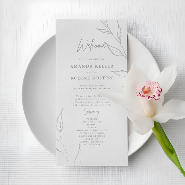 Elegant Floral Wedding Program (Creator Uploaded)