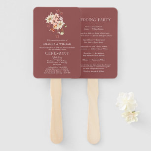 Elegant Floral Wedding Program Hand Fan