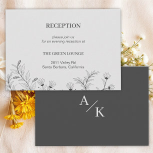 Elegant Floral Wedding Reception Enclosure Card