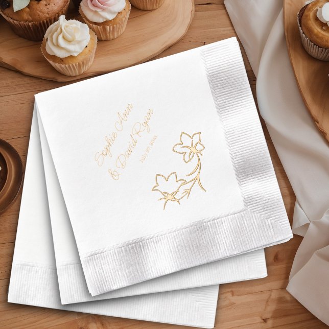 Elegant Floral Wedding Reception Foil Napkins (Creator Uploaded)