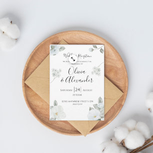 Elegant Floral Wedding Reception Invitation