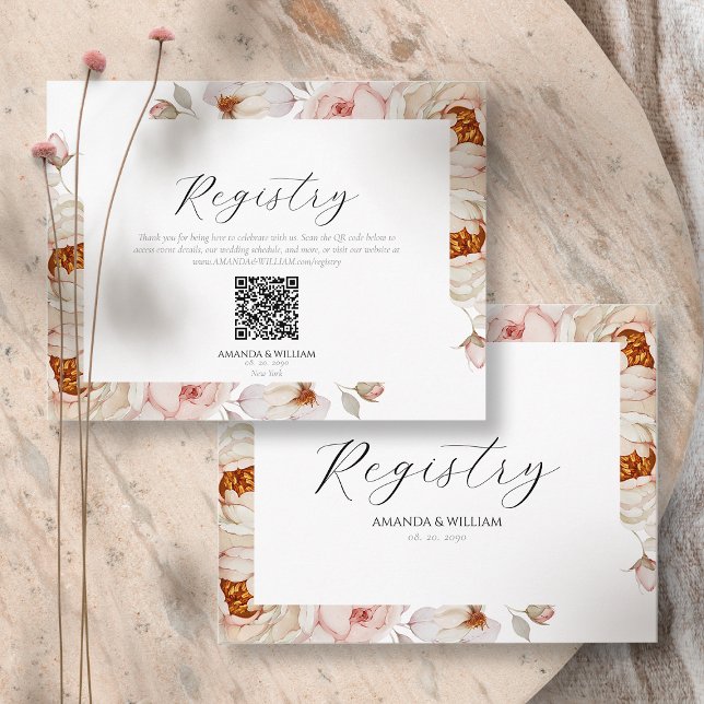Elegant Floral Wedding Registry Card (Creator Uploaded)
