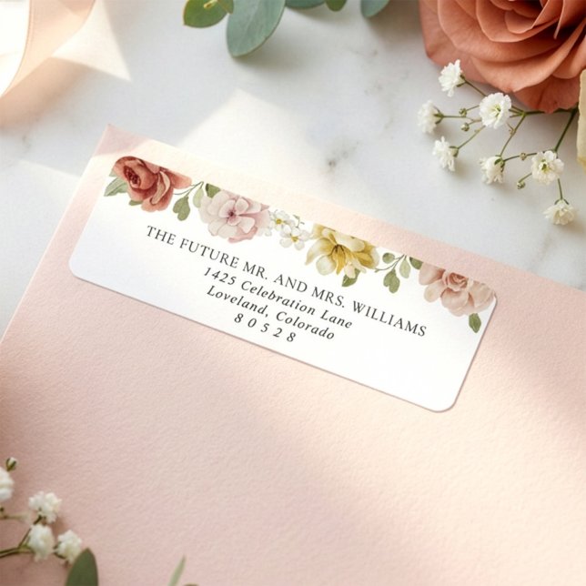 Elegant Floral Wedding Return Address (Creator Uploaded)