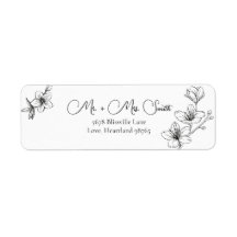 Elegant Floral Wedding Return Address Labels