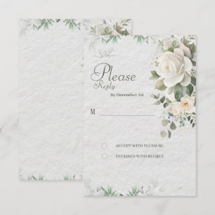Elegant Floral Wedding RSVP Card