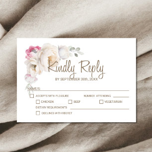 Elegant Floral Wedding RSVP Card
