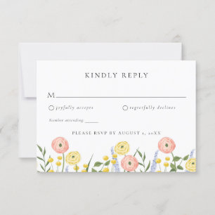 Elegant Floral Wedding RSVP Card