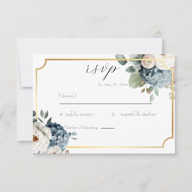 Elegant Floral Wedding RSVP Card  (Front)