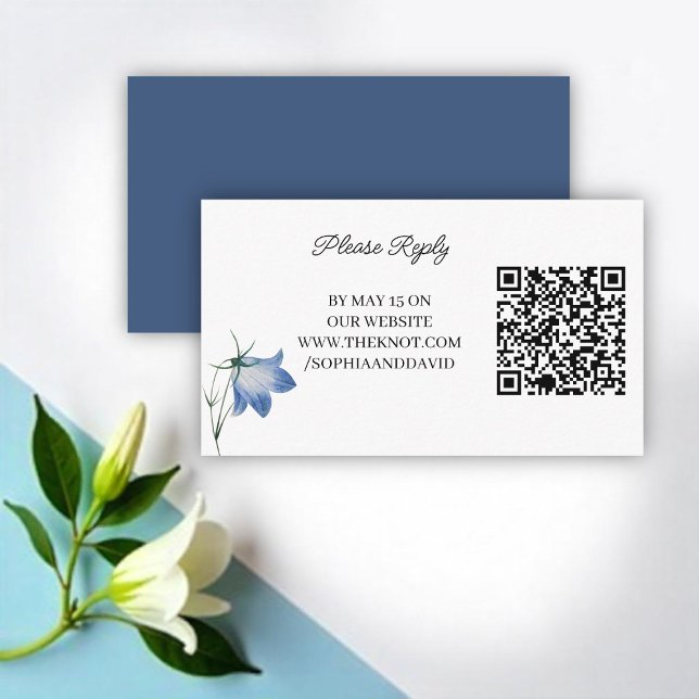 Elegant Floral Wedding RSVP QR code Enclosure Card (Creator Uploaded)