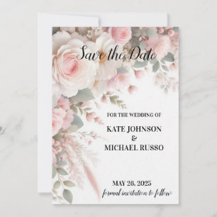 Elegant Floral Wedding  Save The Date