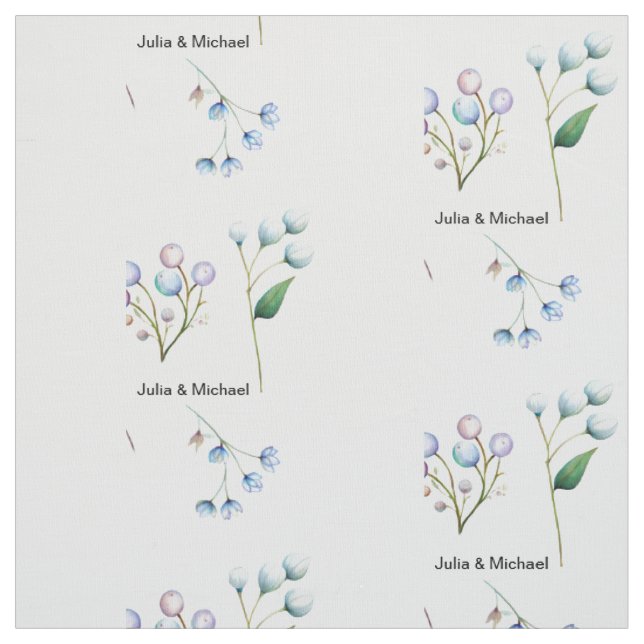 Elegant Floral Wedding Soft Botanical Romance Fabric (Swatch)