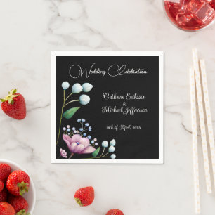 Elegant Floral Wedding Soft Botanical Romance Napkin