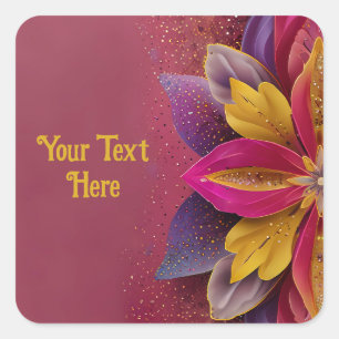 Elegant Floral Wedding  Square Sticker