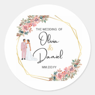 Elegant Floral Wedding Sticker