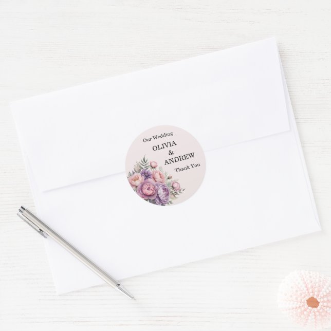 Elegant Floral Wedding Sticker for wedding (Envelope)