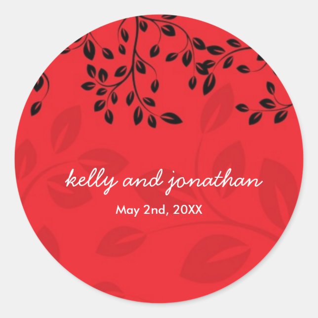 Elegant Floral Wedding Stickers (Front)