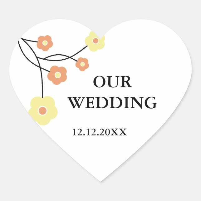 Elegant Floral  Wedding Stickers (Front)