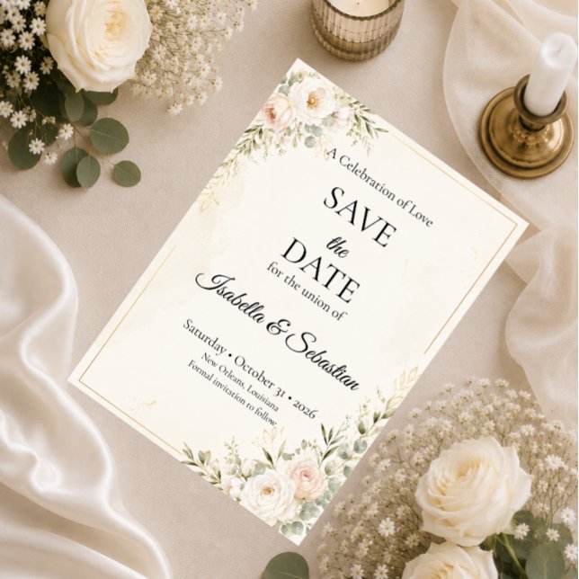 Elegant Floral Wedding Suite Save The Date (Creator Uploaded)