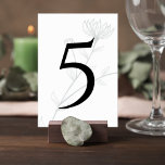 Elegant Floral Wedding Table Number<br><div class="desc">Add a refined and organized touch to your reception tables with this minimalist botanical wedding table number card. Featuring delicate floral line illustrations and a bold modern table number, this design blends simplicity with elegance, making it perfect for sophisticated wedding décor. The soft botanical background and clean typography create a...</div>