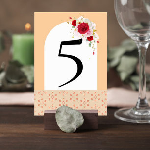 Elegant Floral Wedding Table Number Card