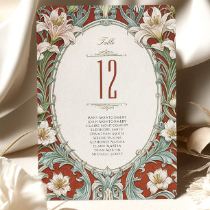 Elegant Floral Wedding Table Number Card