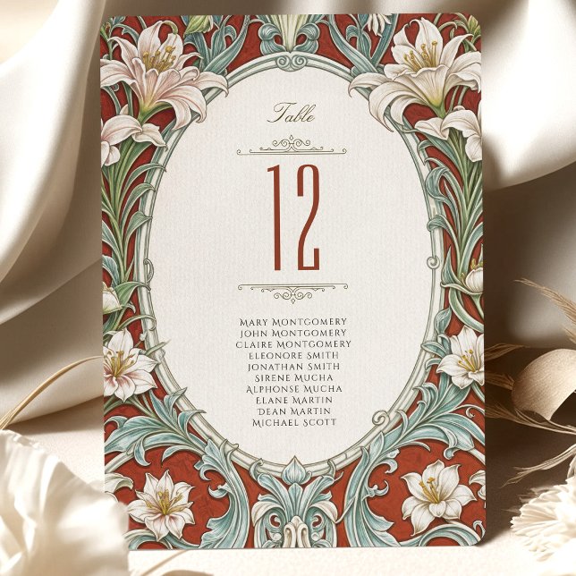 Elegant Floral Wedding Table Number Card (Creator Uploaded)