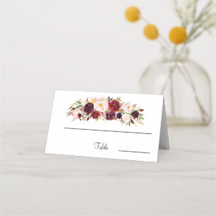 Elegant Floral Wedding Table Place Card