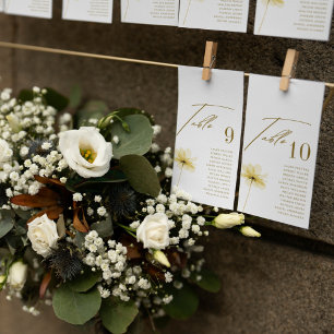 Elegant Floral Wedding Table Seating Chart Card