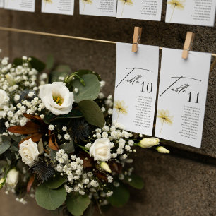 Elegant Floral Wedding Table Seating Chart Card
