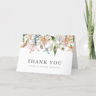 Elegant Floral Wedding Thank You Card