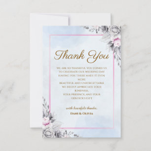 Elegant Floral Wedding Thank You Card