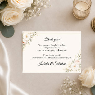 Elegant Floral Wedding Thank You Card
