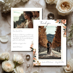 Elegant Floral Wedding Thank You Card