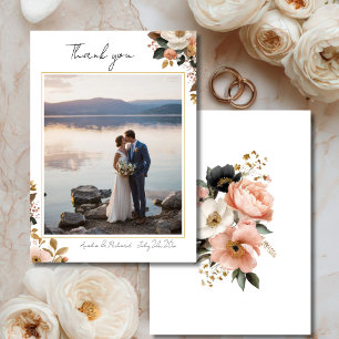 Elegant Floral Wedding Thank You Card
