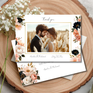 Elegant Floral Wedding Thank You Card