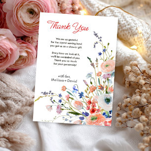 Elegant Floral Wedding Thank You Card