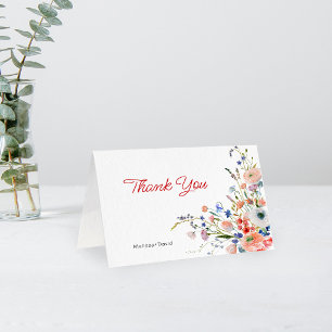 Elegant Floral Wedding Thank You Card