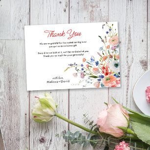 Elegant Floral Wedding Thank You Card