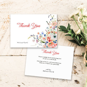 Elegant Floral Wedding Thank You Card