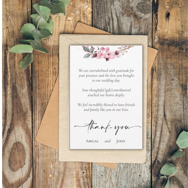 Elegant floral wedding thank you card (Creator Uploaded)