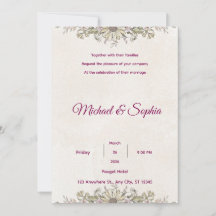 Elegant Floral Wedding Thank You Card
